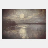 Waterverf Landschap Bij Maanslicht Inpakpapier Vel (Voorkant 3)