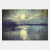 Waterverf Landschap Bij Maanslicht Inpakpapier Vel (Voorkant 2)
