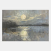 Waterverf Landschap Bij Maanslicht Inpakpapier Vel (Voorkant)