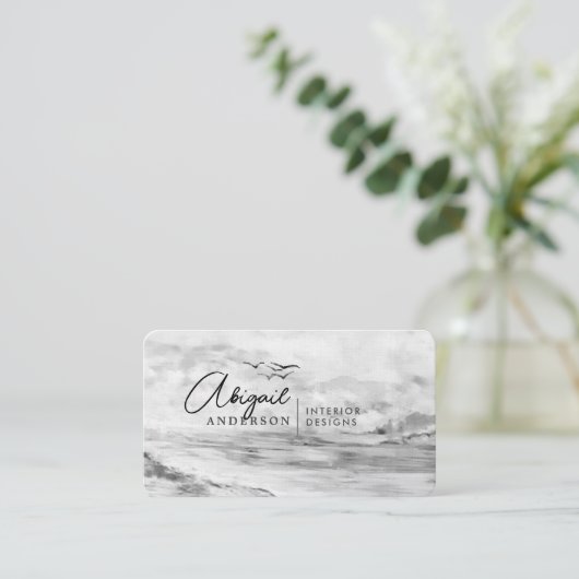 Waterverf Landschap Black Professional Handtekenin Visitekaartje (Staand voorkant)