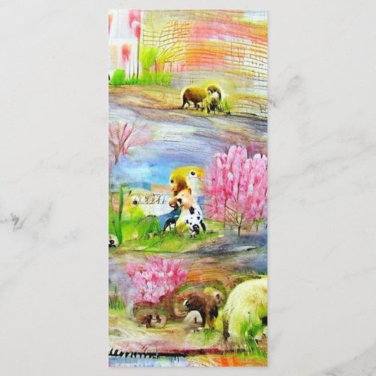 Waterverf Landschap Bladwijzer Menu (Achterkant)