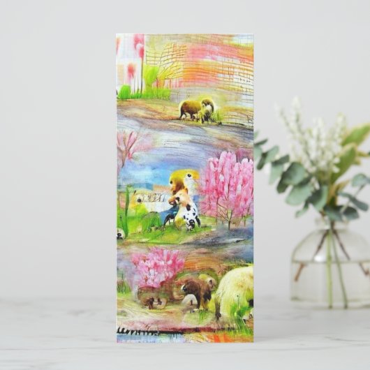 Waterverf Landschap Bladwijzer Menu (Staand voorkant)