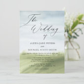 Waterverf Landschap Boerderij Kalligrafie Bruiloft Kaart (Staand voorkant)