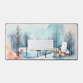 Waterverf landschap bureaumat (Keyboard & Muis)