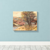 Waterverf landschap canvas afdruk (Insitu (Houten vloer))