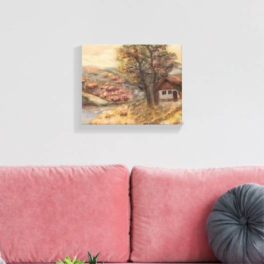 Waterverf landschap canvas afdruk (Insitu (Woonkamer))