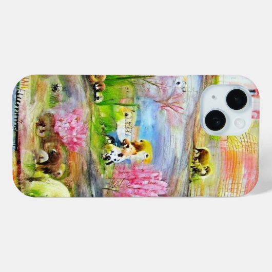 Waterverf landschap Case-Mate iPhone case (Achterkant (horizontaal))