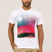 Waterverf landschap Cool Grungy Aurora T-shirt (Voorkant)