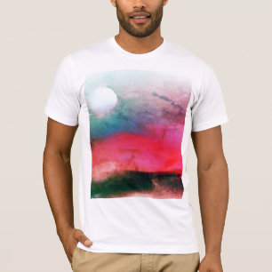 Waterverf landschap Cool Grungy Aurora T-shirt