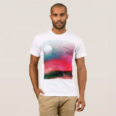 Waterverf landschap Cool Grungy Aurora T-shirt (Voorkant volledig)
