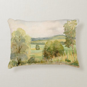 Waterverf landschap decoratief kussen