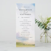 Waterverf Landschap Droomachtige Wolken Trouwprogr Kaart (Staand voorkant)