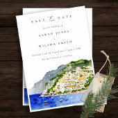 Waterverf landschap Elegant Amalfi Save The Date