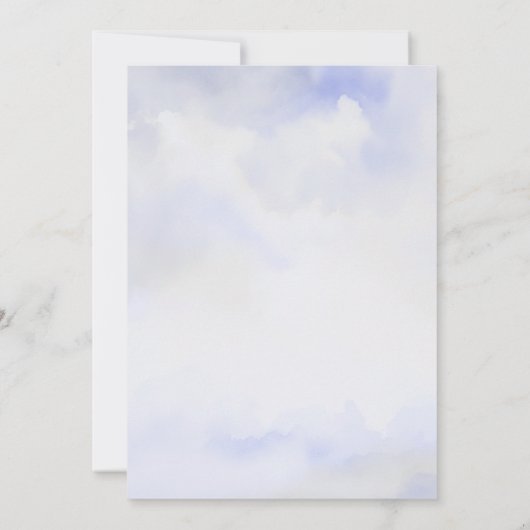 Waterverf Landschap en wolken huwelijksuitnodiging Kaart (Achterkant)