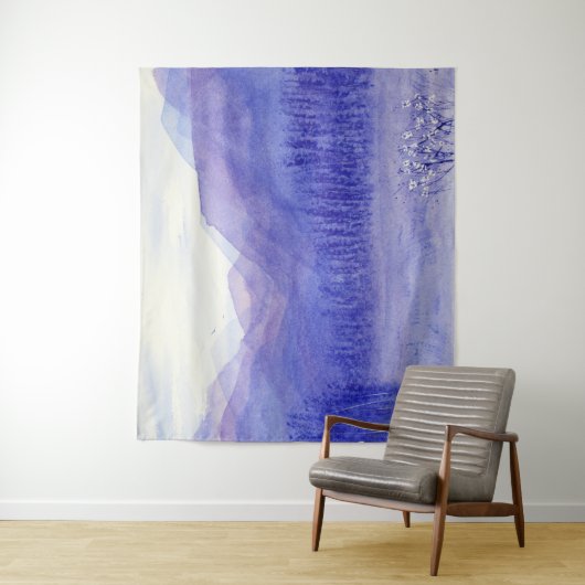 Waterverf Landschap Ghost Mountains Valley Wandkleed (In situ)