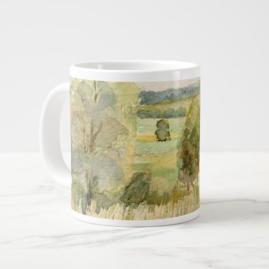 Waterverf landschap grote koffiekop (Links)
