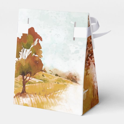 Waterverf landschap Hartelijk dank herfst Gold ID7 Bedankdoosjes (Achterkant)