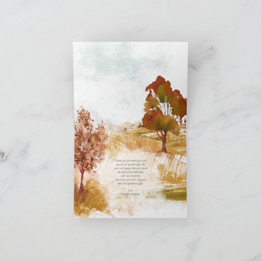 Waterverf landschap Hartelijk dank herfst Gold ID7 Kaart (Binnen)