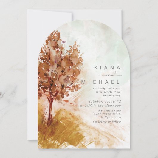 Waterverf Landschap Herfst Gouden Boog ID786 Kaart (Voorkant)