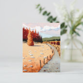 Waterverf Landschap herfstbos Briefkaart (Staand voorkant)