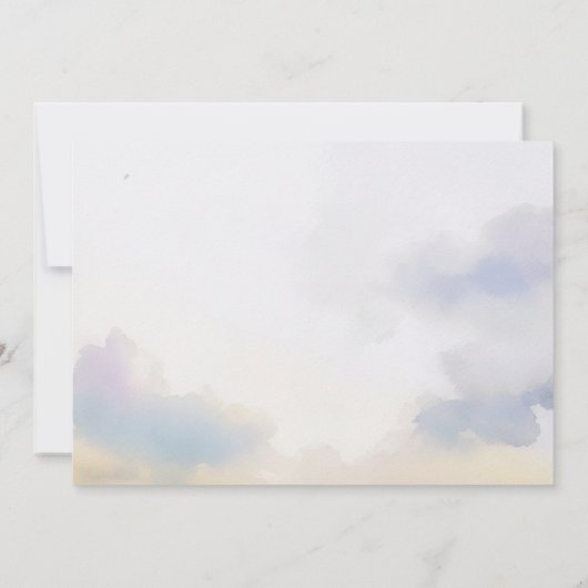 Waterverf landschap horizontaal bruiloft uitnodigi kaart (Achterkant)