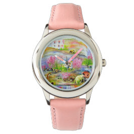 Waterverf landschap horloge
