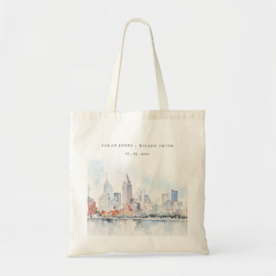 Waterverf Landschap Huwelijk Detroit Michigan Tote Bag