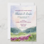 waterverf landschap huwelijksuitnodiging kaart (Voorkant)