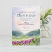 waterverf landschap huwelijksuitnodiging kaart (Staand voorkant)