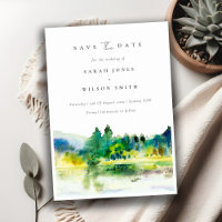 Waterverf landschap in het landschap van het lande