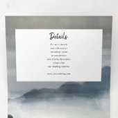 Waterverf Landschap Indigo Alles in één bruiloft Drieluik Uitnodiging (Binnenzijde eerst)