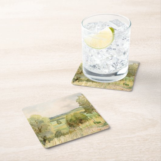 Waterverf landschap kartonnen onderzetters (Insitu)