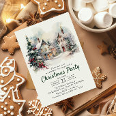 Waterverf  landschap kerstfeest kaart