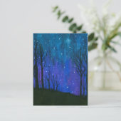 Waterverf landschap Kunst Night Sky Stars Universe Briefkaart (Staand voorkant)