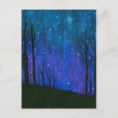 Waterverf landschap Kunst Night Sky Stars Universe Briefkaart (Voorkant)