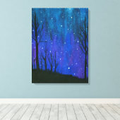 Waterverf landschap Kunst Night Sky Stars Universe Canvas Afdruk (Insitu (Houten vloer))
