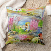 Waterverf landschap kussen (Deken)