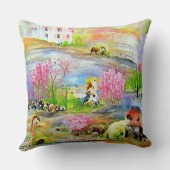 Waterverf landschap kussen (Achterkant)