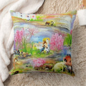 Waterverf landschap kussen (Deken)