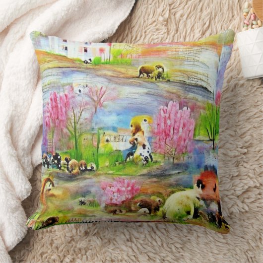 Waterverf landschap kussen (Deken)