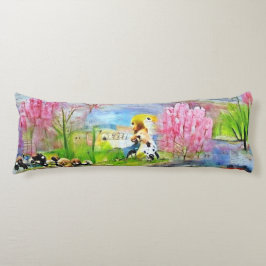 Waterverf landschap lichaamskussen