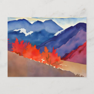 Waterverf Landschap met bergen Briefkaart