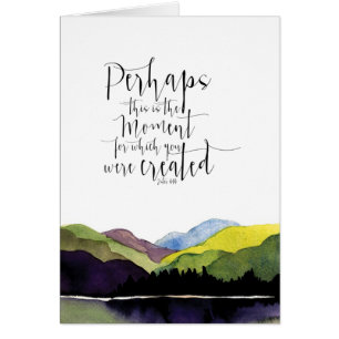 Waterverf landschap met bijbelse scriptie