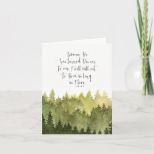 Waterverf landschap met bijbelse scriptie kaart