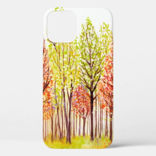 Waterverf landschap met herfstbomen Case-Mate iPhone case (Achterkant)