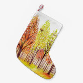 Waterverf landschap met herfstbomen kleine kerstsok (Voorkant (Hangend))