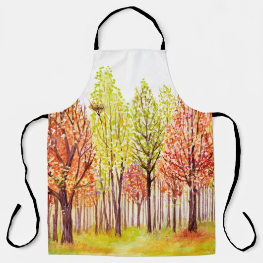Waterverf landschap met herfstbomen schort (Voorkant)