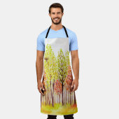 Waterverf landschap met herfstbomen schort (Gedragen)