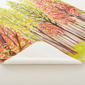 Waterverf landschap met herfstbomen sherpa deken (3/4)