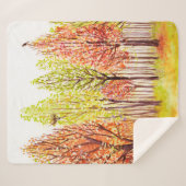 Waterverf landschap met herfstbomen sherpa deken (Voorkant (horizontaal))